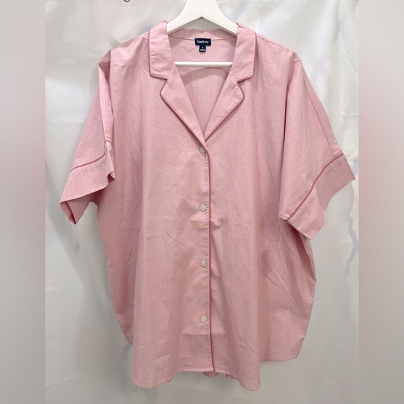 GAP Pink Rosetta Poplin PJ Shirt Size Large. New. - Picture 2 of 9
